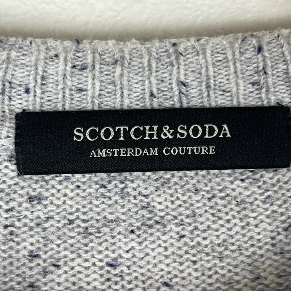 Scotch & Soda Sweater Mens Size Small Gray Heather Double Neck Coastal‎ Timeless - Picture 3 of 10